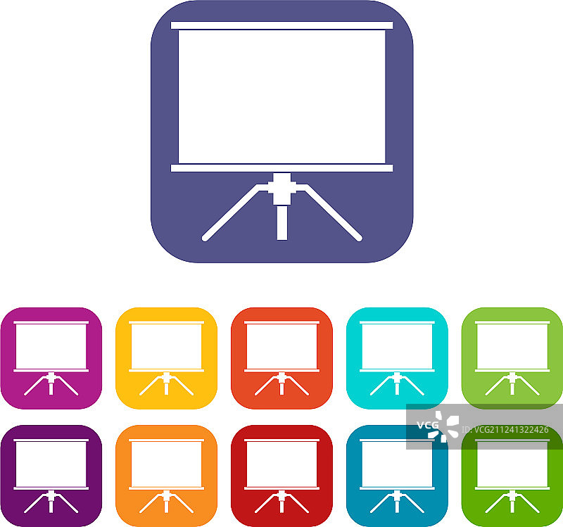 空白投影屏幕图标集图片素材