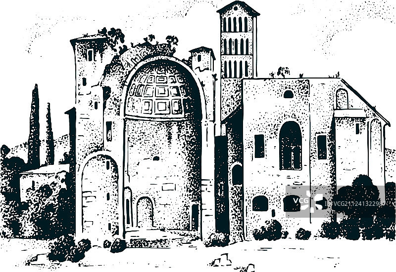 卢卡哥特式历史建筑立面图片素材