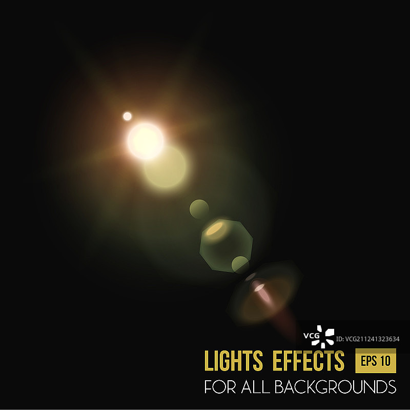 穿过镜头的抽象太阳光图片素材