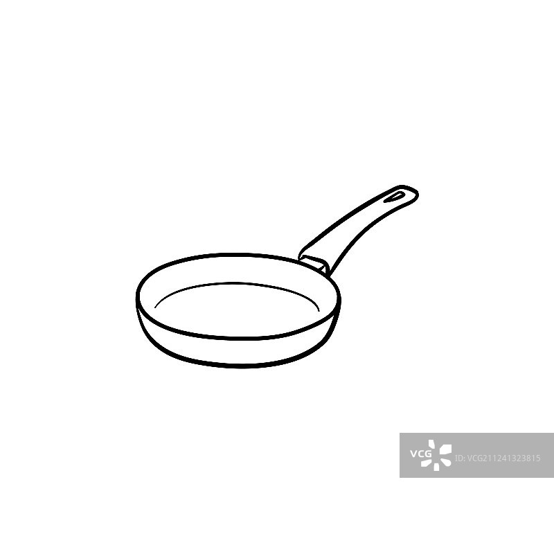 手绘煎锅草图图标图片素材