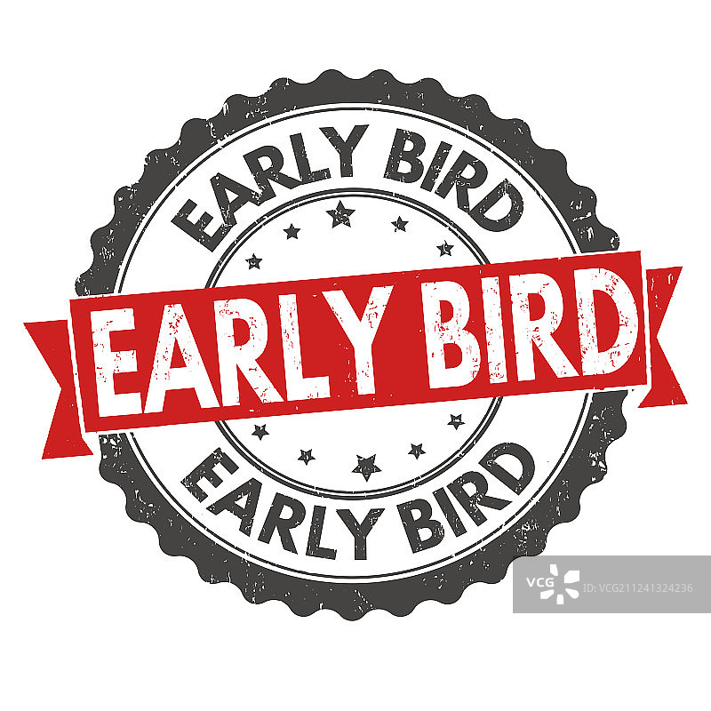 早鸟优惠Grunge橡胶印章图片素材