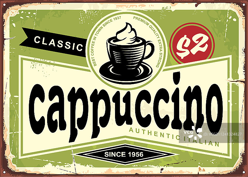 咖啡杯复古咖啡馆卡布奇诺标志图片素材