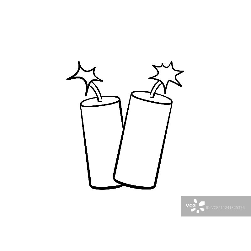 烟花手绘草图图标图片素材