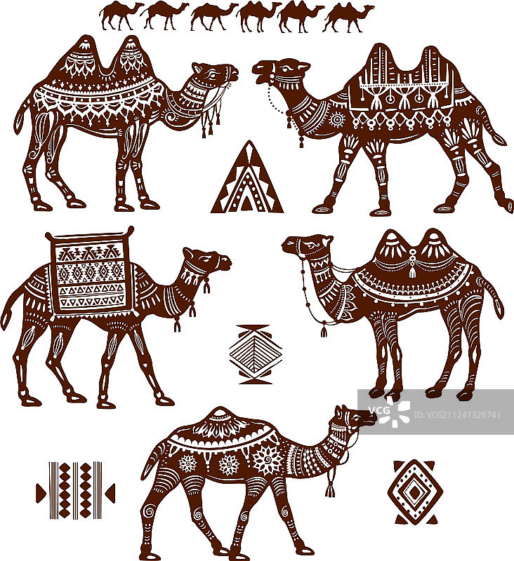 骆驼的程式化人物造型图片素材