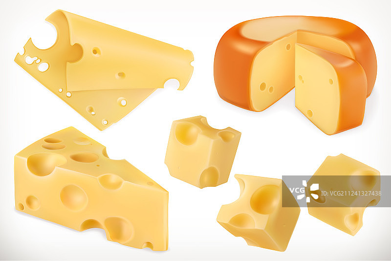 奶酪3D图标集图片素材