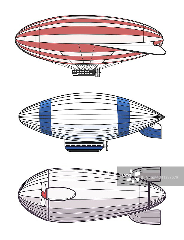 彩色飞艇图片素材