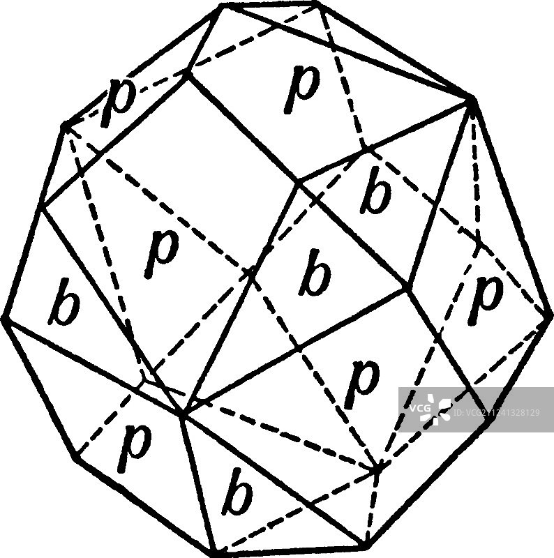 菱形十二面体与三角面结合图片素材