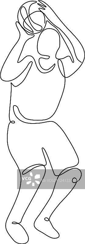 篮球运动员罚球连续线条图片素材