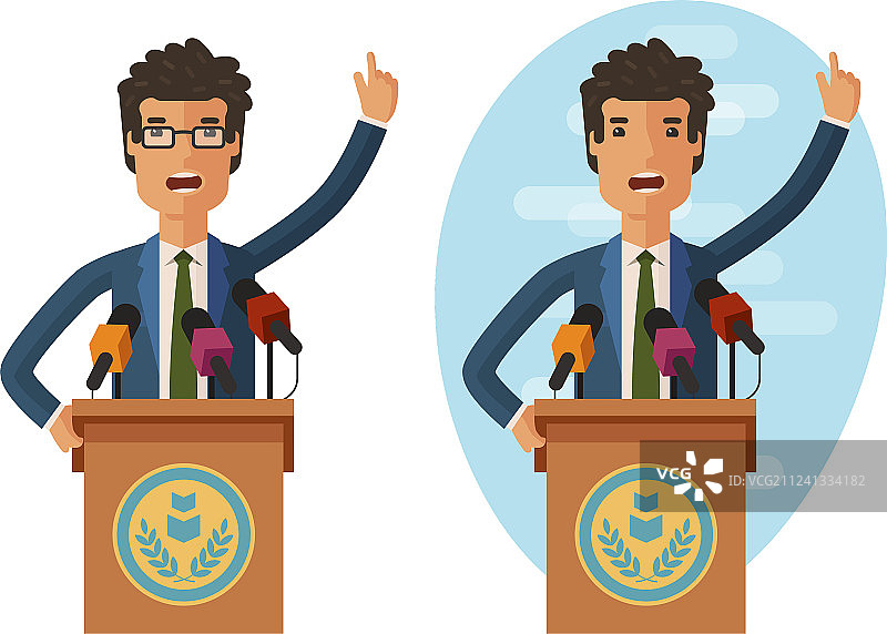 演说家在论坛上发表公开声明图片素材