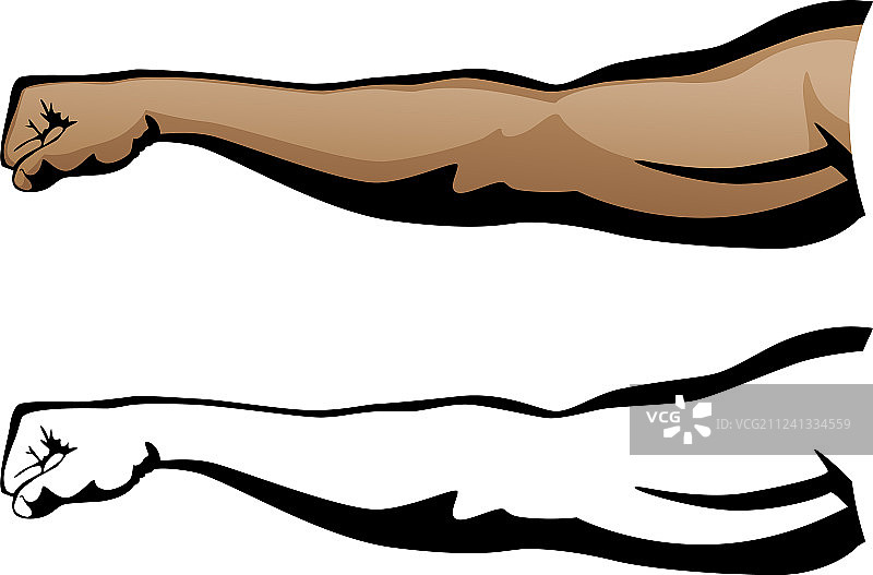 健壮手臂伸出拳头猛击图片素材