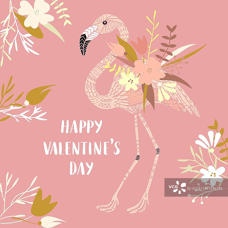 情人节火烈鸟图片素材