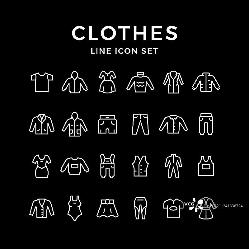 服装线性图标集图片素材