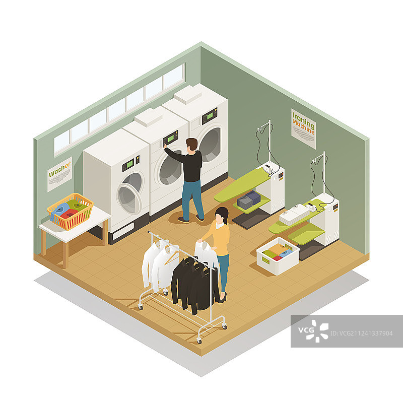 洗衣设备2.5D组合图片素材