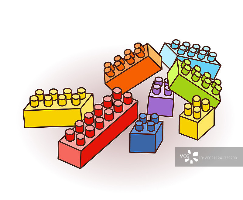 2.5D塑料积木和瓷砖图片素材