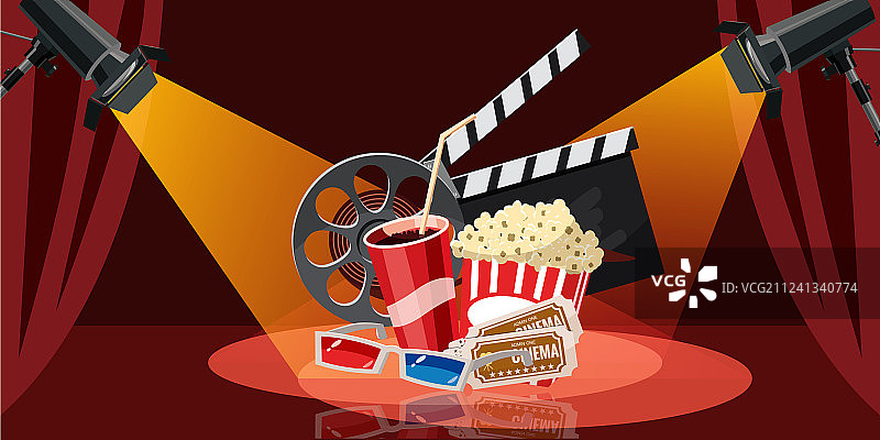 卡通风格的电影图标集图片素材