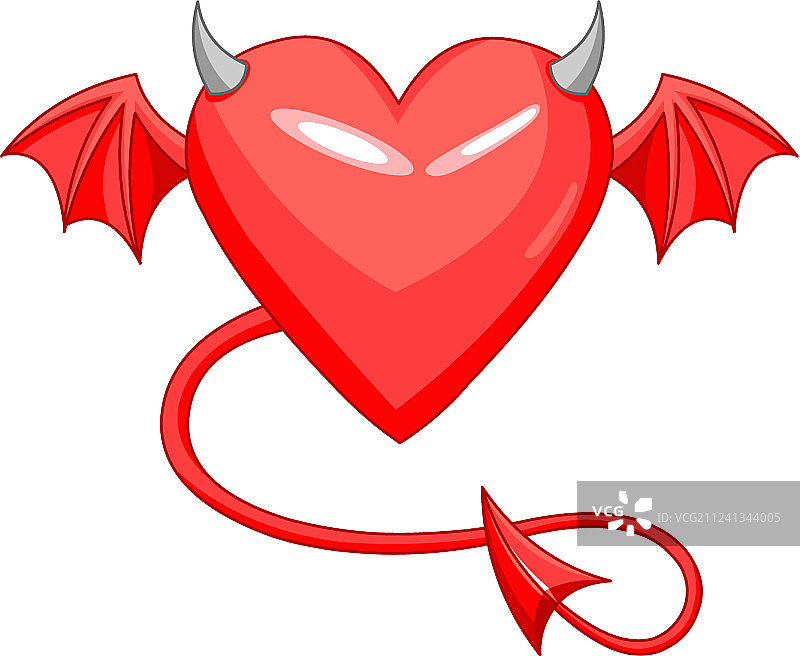 魔鬼角爱心图片素材