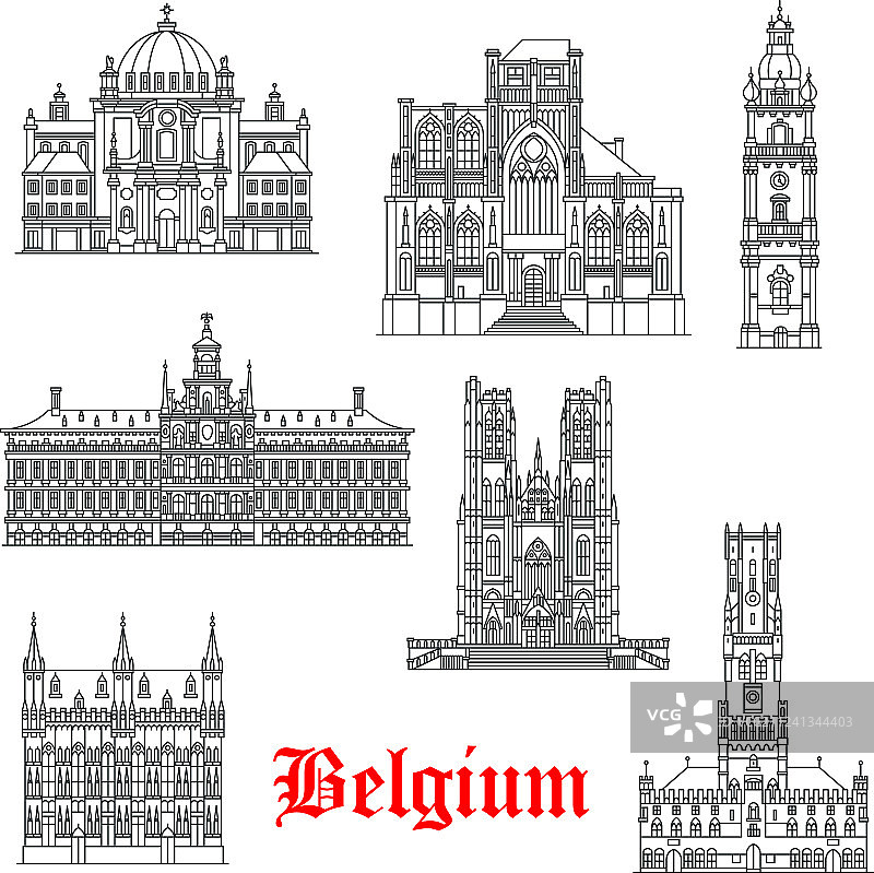 比利时建筑图标图片素材