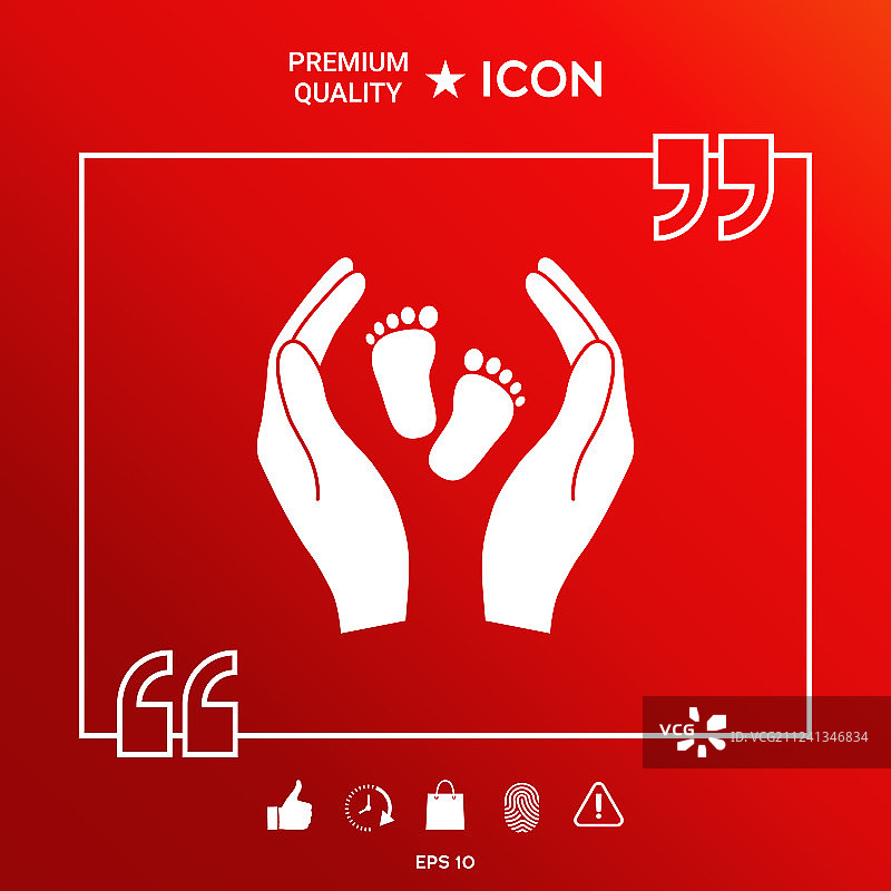 手托婴儿脚——保护的象征图片素材