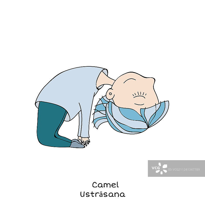 孩子瑜伽骆驼式图片素材