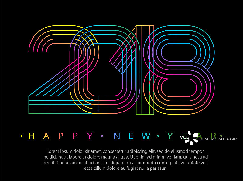 2018年新年简约数字图片素材