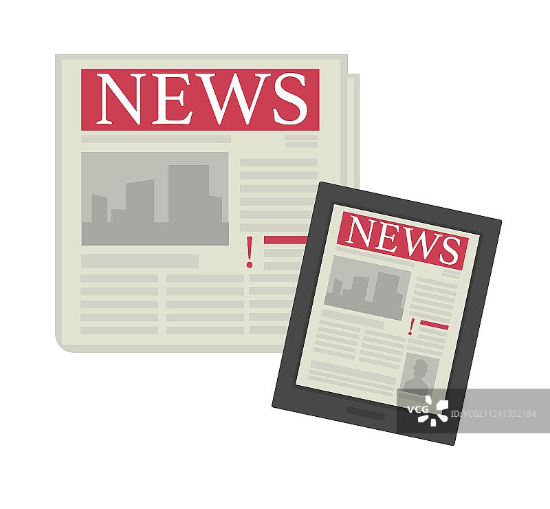 报纸和互联网页面上的新闻图片素材