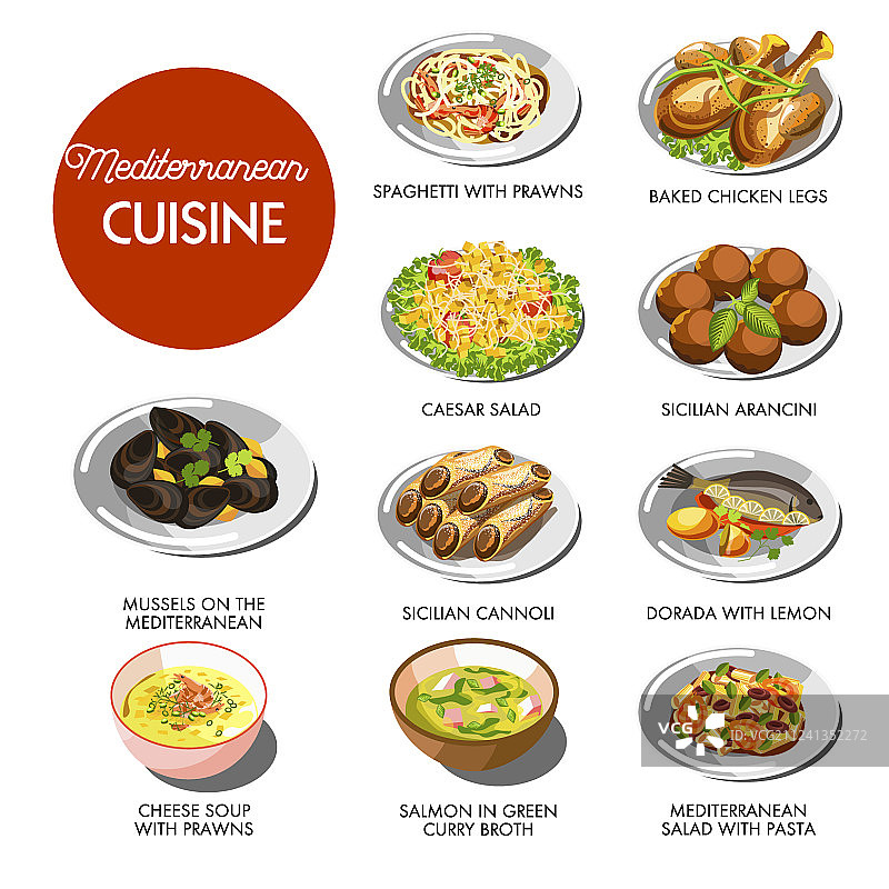 地中海美食传统菜肴图片素材