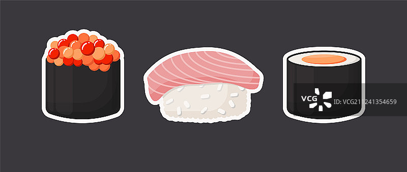 寿司扁平图标集图片素材