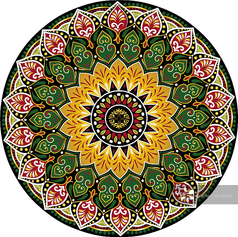 花卉曼陀罗绘画图片素材