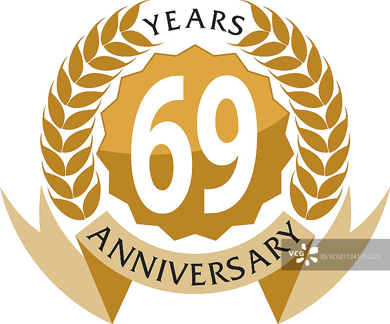 69周年丝带周年纪念图片素材