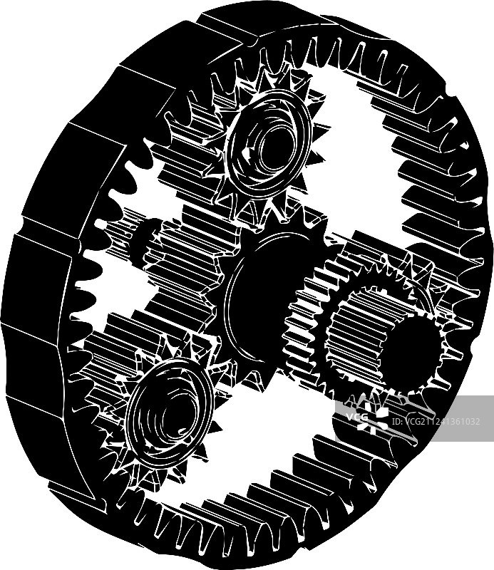 黑色行星齿轮图片素材