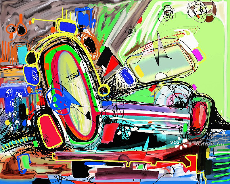 原创数字抽象画图片素材