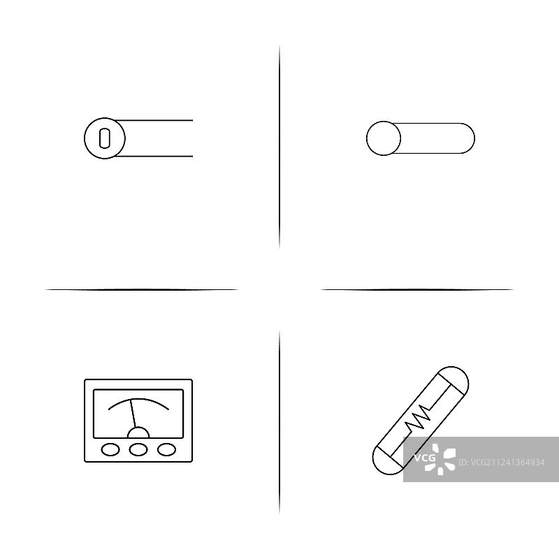 电子简单的线性图标设置概述图标图片素材