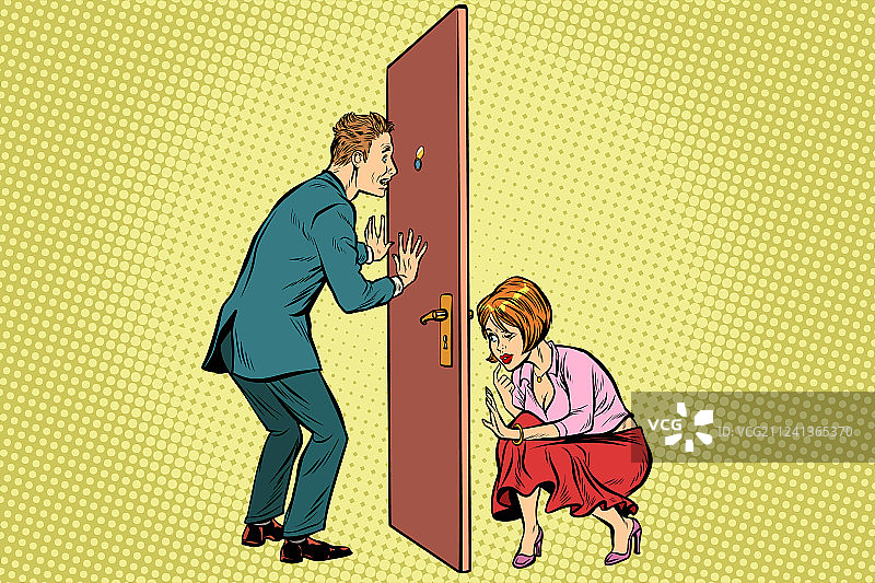 男人和女人互相监视图片素材