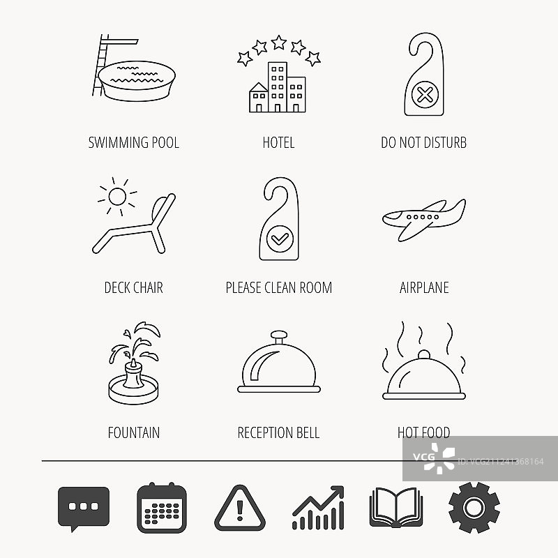 酒店游泳池和沙滩躺椅图标图片素材