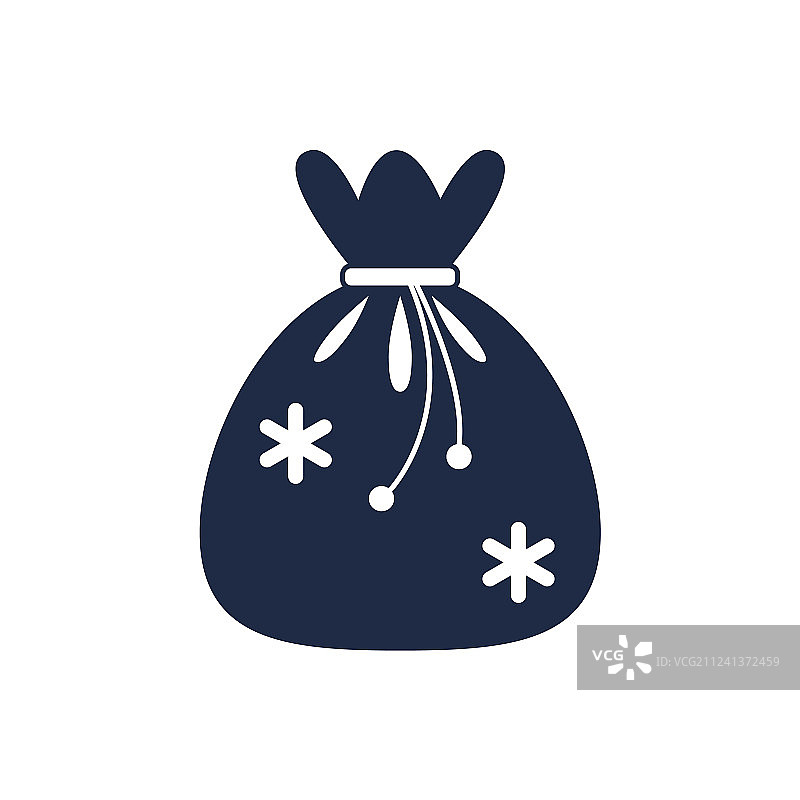 孤立的圣诞礼品袋图标图片素材