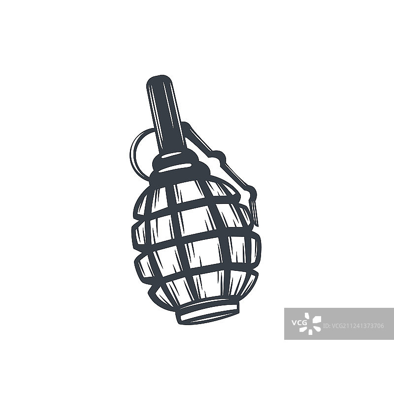 白色背景上的手榴弹图片素材