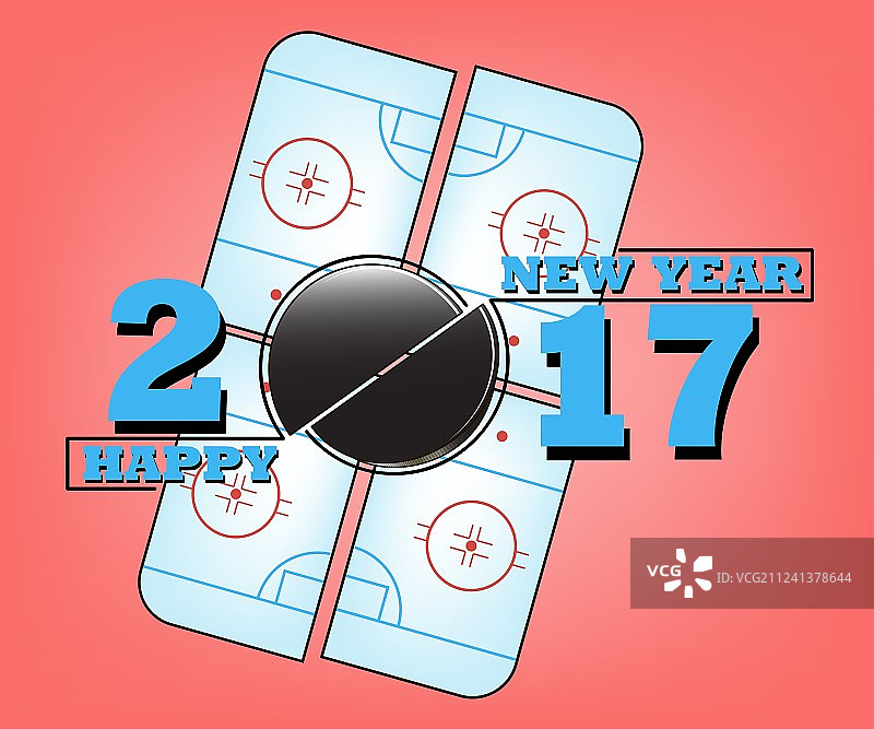 2017新年快乐冰球图片素材