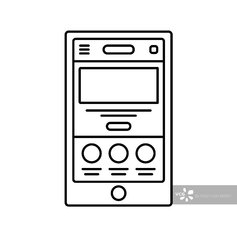 移动网站线框图线性图标触摸设备图片素材