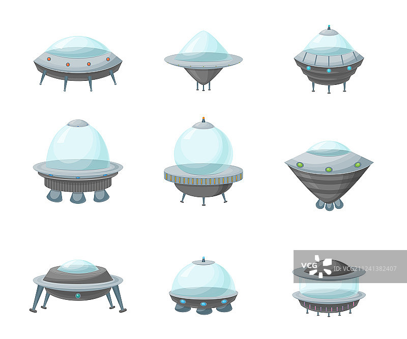 卡通外星飞船或不明飞行物飞船合集图片素材