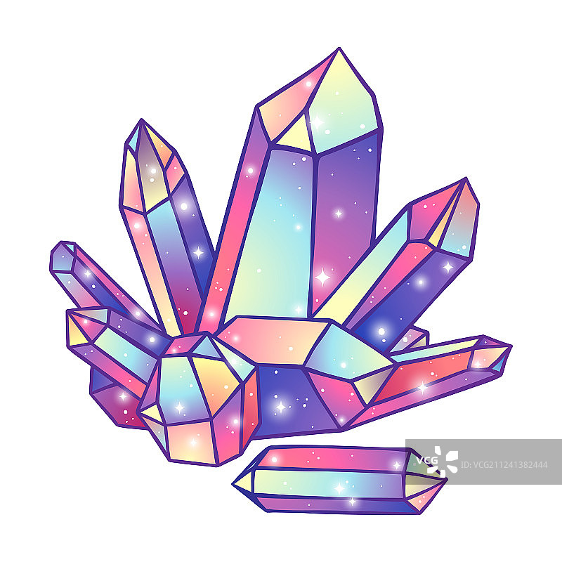 白色背景上的晶簇图片素材