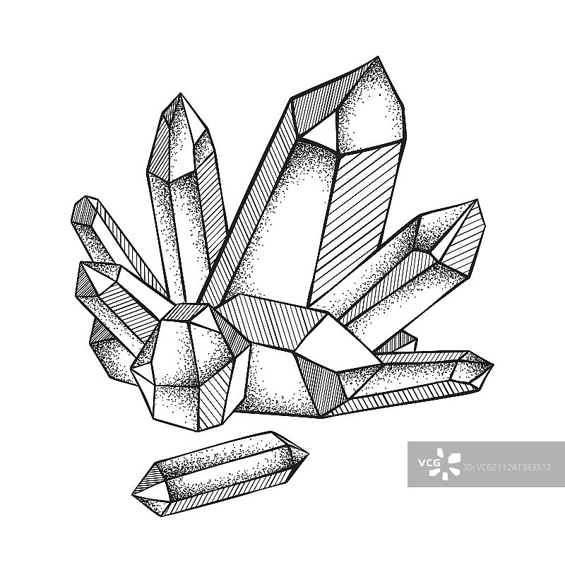 白色背景上的晶簇图片素材