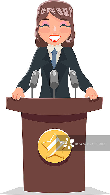 女政治家在论坛上演讲图片素材