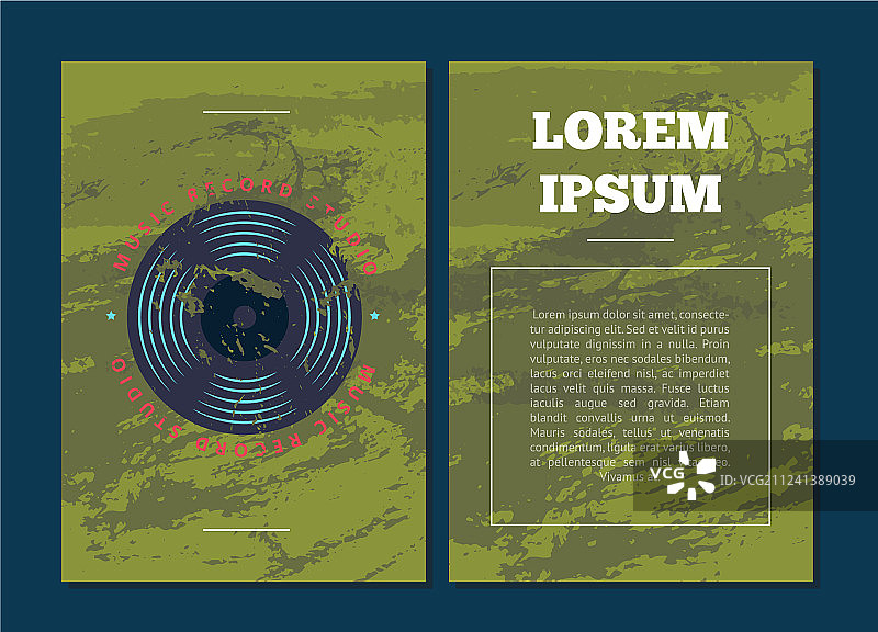 复古录音棚宣传单卡片图片素材