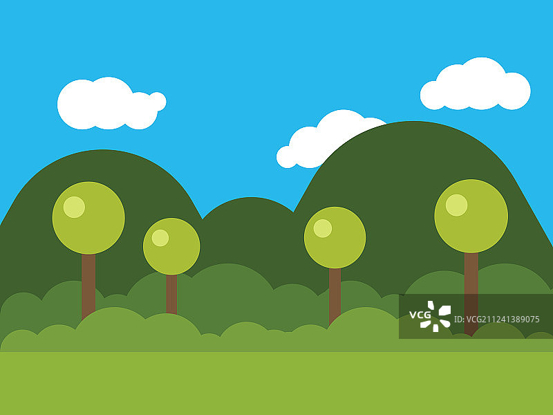 树木和土墩自然风光图片素材