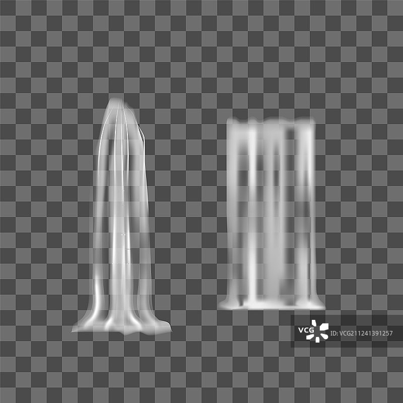 逼真细节3D瀑布元素套装图片素材