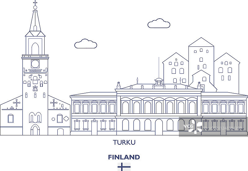 土尔库城市天际线图片素材