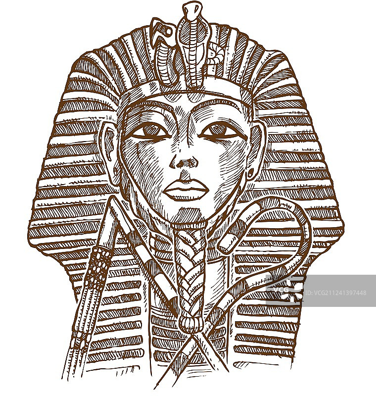 埃及法老金色面具图片素材