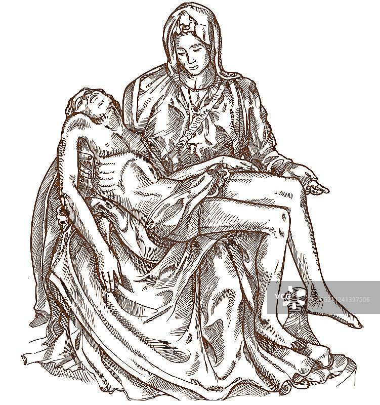 米开朗基罗的圣殇雕像图片素材