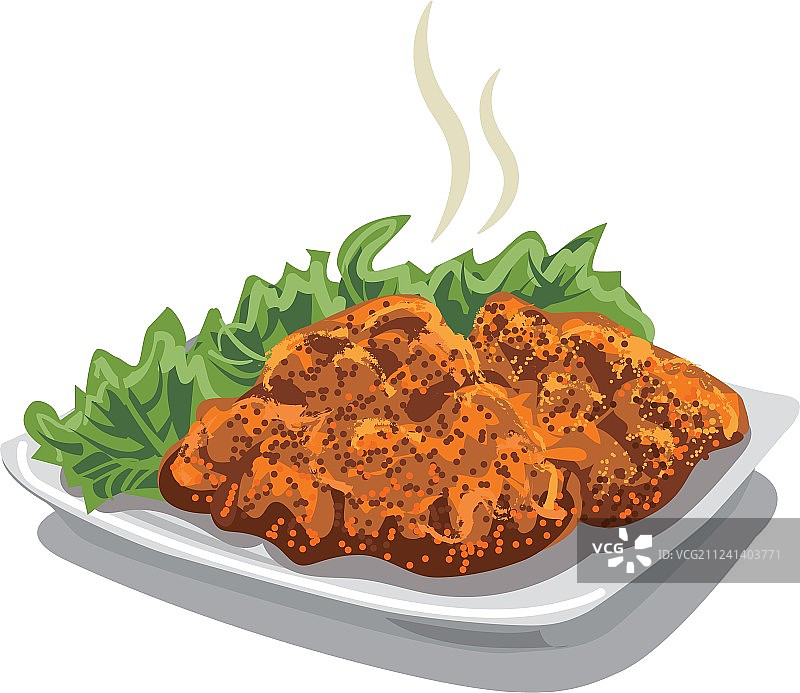 炸肉排配生菜图片素材