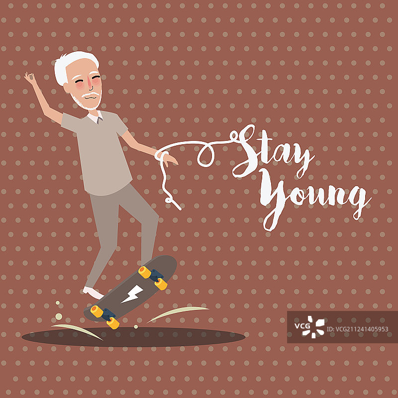 爷爷玩滑板图片素材